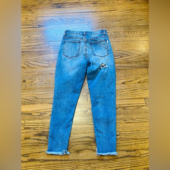 Distressed In Front and Back Nature Blue Women's Jeans - Picture 2 of 5